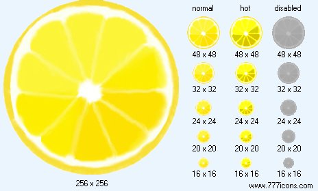Lemon Half Icon Images
