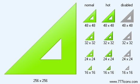 Green Set Square Icon Images