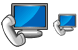 Monitor and phone icons