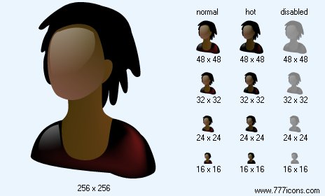 African Woman Icon Images