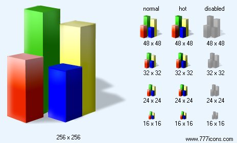 Bar Chart with Shadow Icon Images