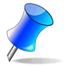 Blue Pin with Shadow icon