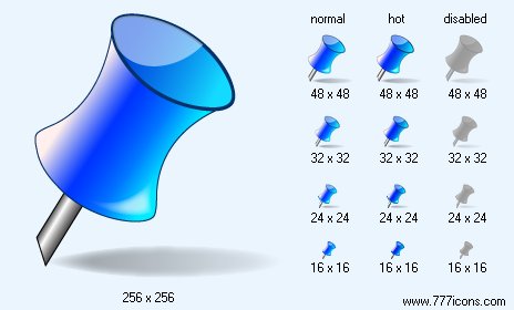 Blue Pin with Shadow Icon Images