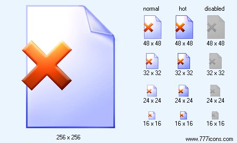 Close Document Icon Images