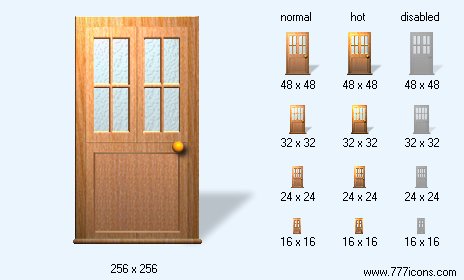 Closed Door with Shadow Icon Images