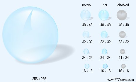 Crystal Sphere with Shadow Icon Images