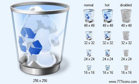 Full Recycle Bin with Shadow Icon Images