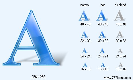 Letter A with Shadow Icon Images
