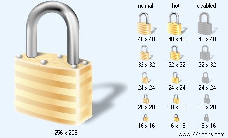 Lock with Shadow Icon Images