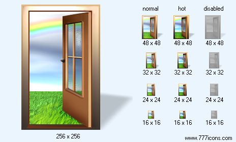 Open Door with Shadow Icon Images
