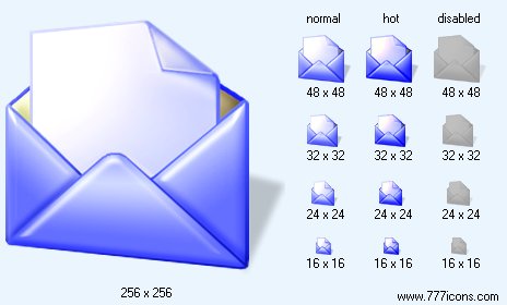 Open Mail with Shadow Icon Images