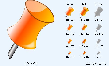Orange Pin Icon Images