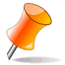 Orange Pin with Shadow icon
