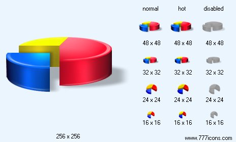 Pie Chart with Shadow Icon Images