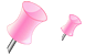 Pink pin icons