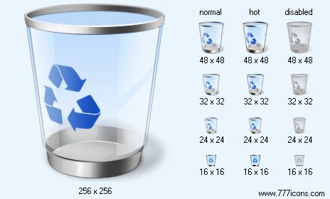 Recycle Bin with Shadow Icon Images