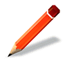 Red Pencil with Shadow icon