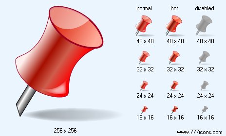 Red Pin with Shadow Icon Images