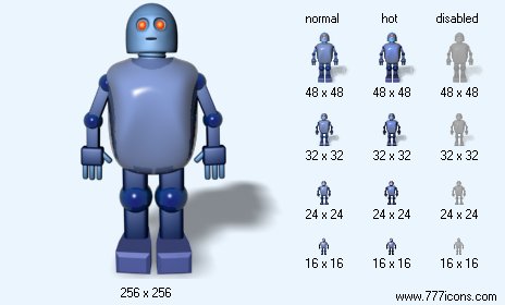 Robot with Shadow Icon Images