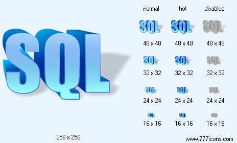 SQL with Shadow Icon Images