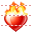 Heart on fire icon