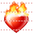 Heart on fire icon