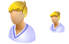 Adult patient-boy icons