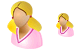 Adult patient-girl icons
