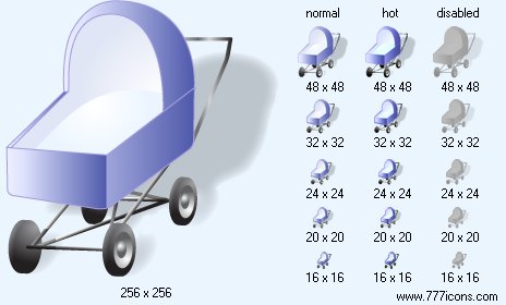 Baby Carriage with Shadow Icon Images