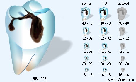 Bad Tooth with Shadow Icon Images