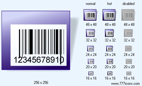 Bar-Code with Shadow Icon Images