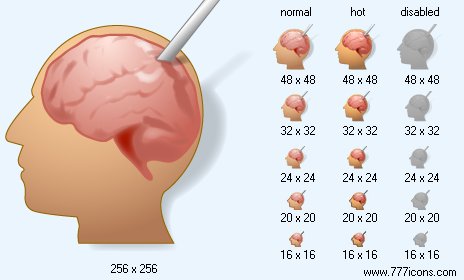 Brain Probe with Shadow Icon Images