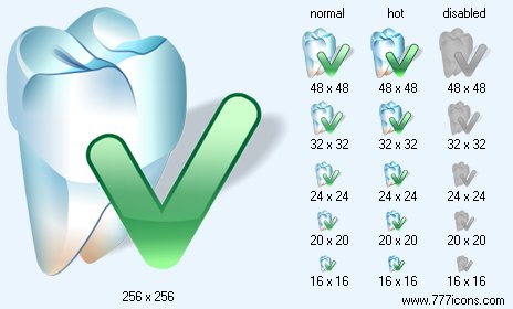 Check Tooth with Shadow Icon Images