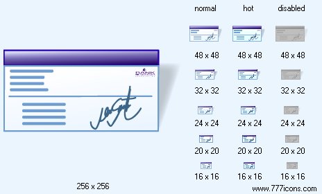 Cheque with Shadow Icon Images