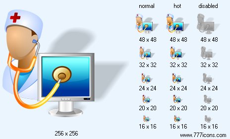 Computer Doctor with Shadow Icon Images