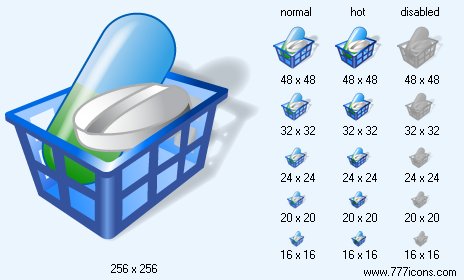 Drug Basket with Shadow Icon Images