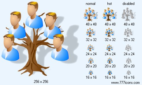 Genealogy with Shadow Icon Images