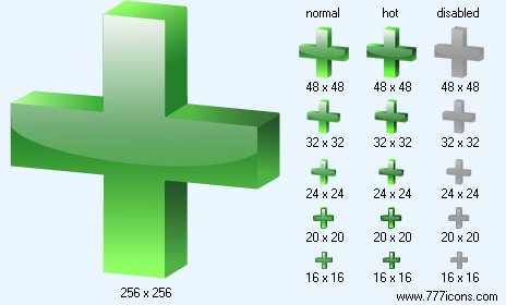 Green Cross 3D Icon Images
