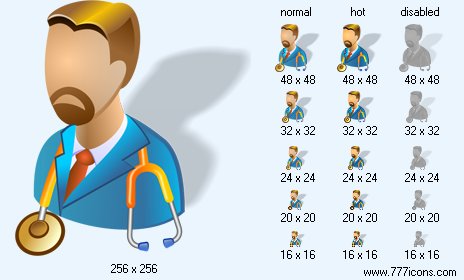 Head Physician with Shadow Icon Images