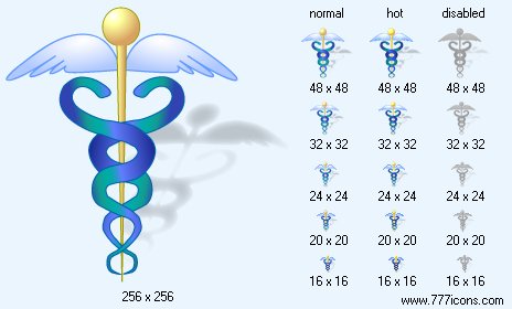 Health Care with Shadow Icon Images