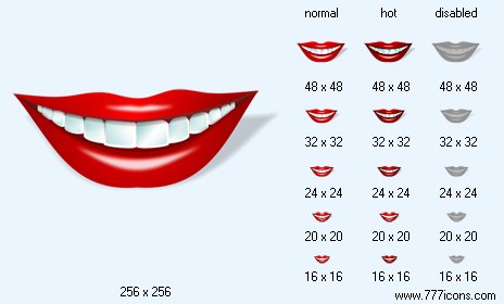 Hollywood Smile with Shadow Icon Images