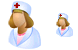Hospital nurse icons