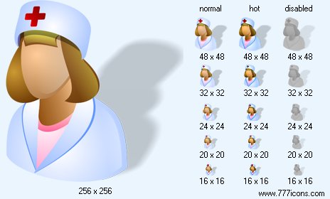 Hospital Nurse with Shadow Icon Images