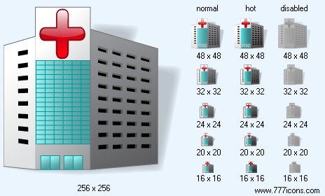 Hospital with Shadow Icon Images
