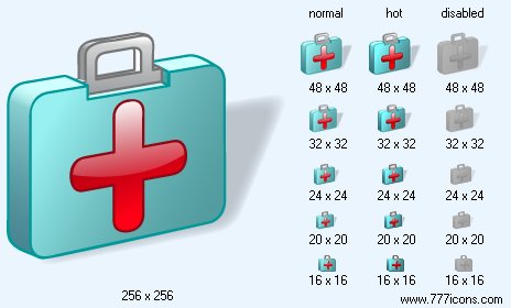 Medical Bag with Shadow Icon Images
