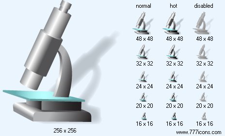 Microscope with Shadow Icon Images