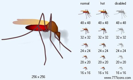 Mosquito with Shadow Icon Images