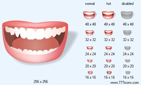 Mouth with Shadow Icon Images