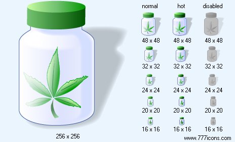 Natural Drug with Shadow Icon Images