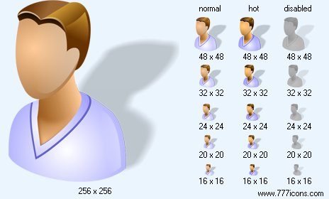 Patient-Man with Shadow Icon Images